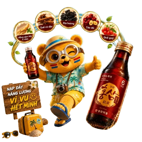 Mascot Dongwha du lịch biển